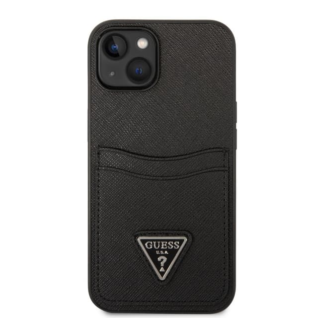 كفر ايفون 14 أسود جيس Guess Saffiano Double Card Hard Case for iPhone 14 Black