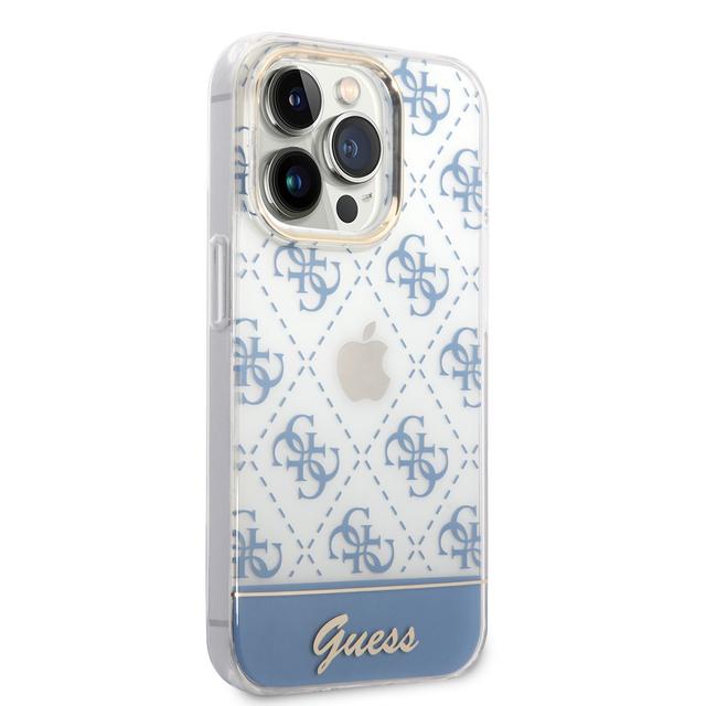 Guess 4G Electro Script Hard Case for iPhone 14 Pro Max (6.7") - Blue [ GUHCP14XHG4MHB ] - SW1hZ2U6MTM4NTc3Mw==