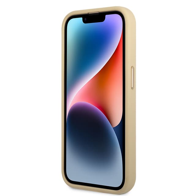 كفر ايفون 14 برو ماكس ذهبي جيس Guess Pu Croco Case With Metal Camera Outline For iPhone 14 Pro Max Gold