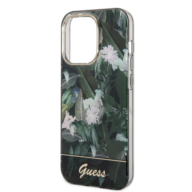 Guess PC/TPU IML Case With Double Layer Electroplated Camera Outline & Toile De Jouy For iPhone 14 Pro Max - Green [ GUHCP14XHGJGHA ] - SW1hZ2U6MTM4NTUxMQ==