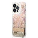 Guess Liquid Glitter Case With Flower Pattern For iPhone 14 Pro Max - Gold [ GUHCP14XLFLSD ] - SW1hZ2U6MTM4NTc2MA==