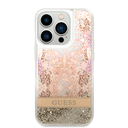 Guess Liquid Glitter Case With Flower Pattern For iPhone 14 Pro Max - Gold [ GUHCP14XLFLSD ] - SW1hZ2U6MTM4NTc2Mg==