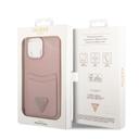 كفر ايفون 14 برو ماكس زهر جيس Guess Saffiano Double Card Hard Case for iPhone 14 Pro Max Pink - SW1hZ2U6MTM4NjE1MQ==