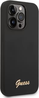 كفر ايفون 14 برو ماكس سيليكون أسود جيس Guess Silicone PC Camera Script Logo Hard Case for iPhone 14 Pro Max Black - 278764