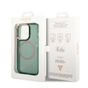 Guess Magsafe Case With Translucent Gold Outline For iPhone 14 Pro - Kaki [ GUHMP14LHTCMA ] - SW1hZ2U6MTM4NDk1Ng==