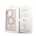 Guess Magsafe Case With Translucent Gold Outline For iPhone 14 Pro - Pink [ GUHMP14LHTCMP ] - SW1hZ2U6MTM4NDk2Nw==