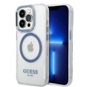 Guess Outline Transparent MagSafe Case for iPhone 14 Pro - Blue [ GUHMP14LHTRMB ] - SW1hZ2U6MTM4NDk3OQ==