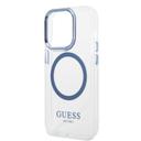 كفر ايفون 14 برو ماغ سيف أزرق جيس Guess Outline Transparent MagSafe Case for iPhone 14 Pro Blue - SW1hZ2U6MTM4NDk4Mw==