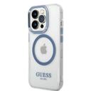 Guess Outline Transparent MagSafe Case for iPhone 14 Pro - Blue [ GUHMP14LHTRMB ] - SW1hZ2U6MTM4NDk5MQ==