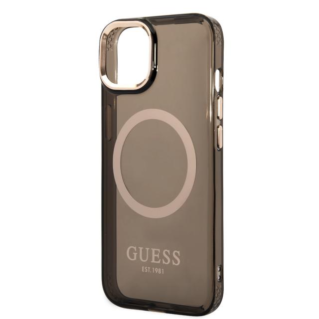 Guess Magsafe Case With Translucent Gold Outline For iPhone 14 - Black [ GUHMP14SHTCMK ] - SW1hZ2U6MTM4MzUyNg==