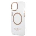 كفر ايفون 14 ماغ سيف ذهبي جيس Guess Outline Transparent MagSafe Case for iPhone 14 Gold - SW1hZ2U6MTM4MzY1Mw==