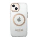 Guess Outline Transparent MagSafe Case for iPhone 14 - Gold [ GUHMP14SHTRMD ] - SW1hZ2U6MTM4MzY1NQ==