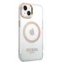 كفر ايفون 14 ماغ سيف ذهبي جيس Guess Outline Transparent MagSafe Case for iPhone 14 Gold - SW1hZ2U6MTM4MzY2MQ==