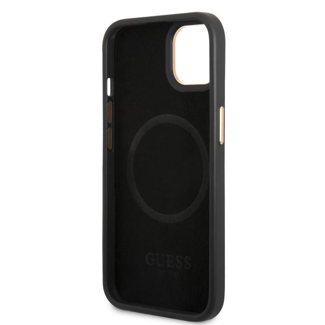 Guess Magsafe 4G PU Case With Metal Plate Logo for iPhone 14 - Black [ GUHMP14SU4GPRK ] - SW1hZ2U6MTM4MzcwMg==