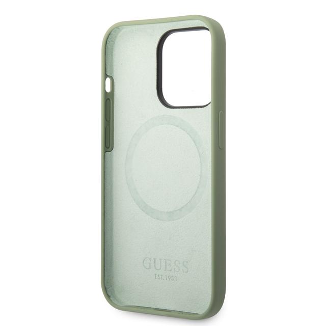 Guess Magsafe Liquid Silicone Logo Hard Case for iPhone 14 Pro Max (6.7") - Plate Kaki [ GUHMP14XSBPLA ] - SW1hZ2U6MTM4NTg1Mg==