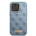 كفر ايفون 14 برو ماكس ماغ سيف أزرق جيس Guess Magsafe 4G PU Case With Metal Plate Logo For iPhone 14 Pro Max Blue