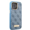 كفر ايفون 14 برو ماكس ماغ سيف أزرق جيس Guess Magsafe 4G PU Case With Metal Plate Logo For iPhone 14 Pro Max Blue
