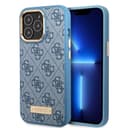 كفر ايفون 14 برو ماكس ماغ سيف أزرق جيس Guess Magsafe 4G PU Case With Metal Plate Logo For iPhone 14 Pro Max Blue