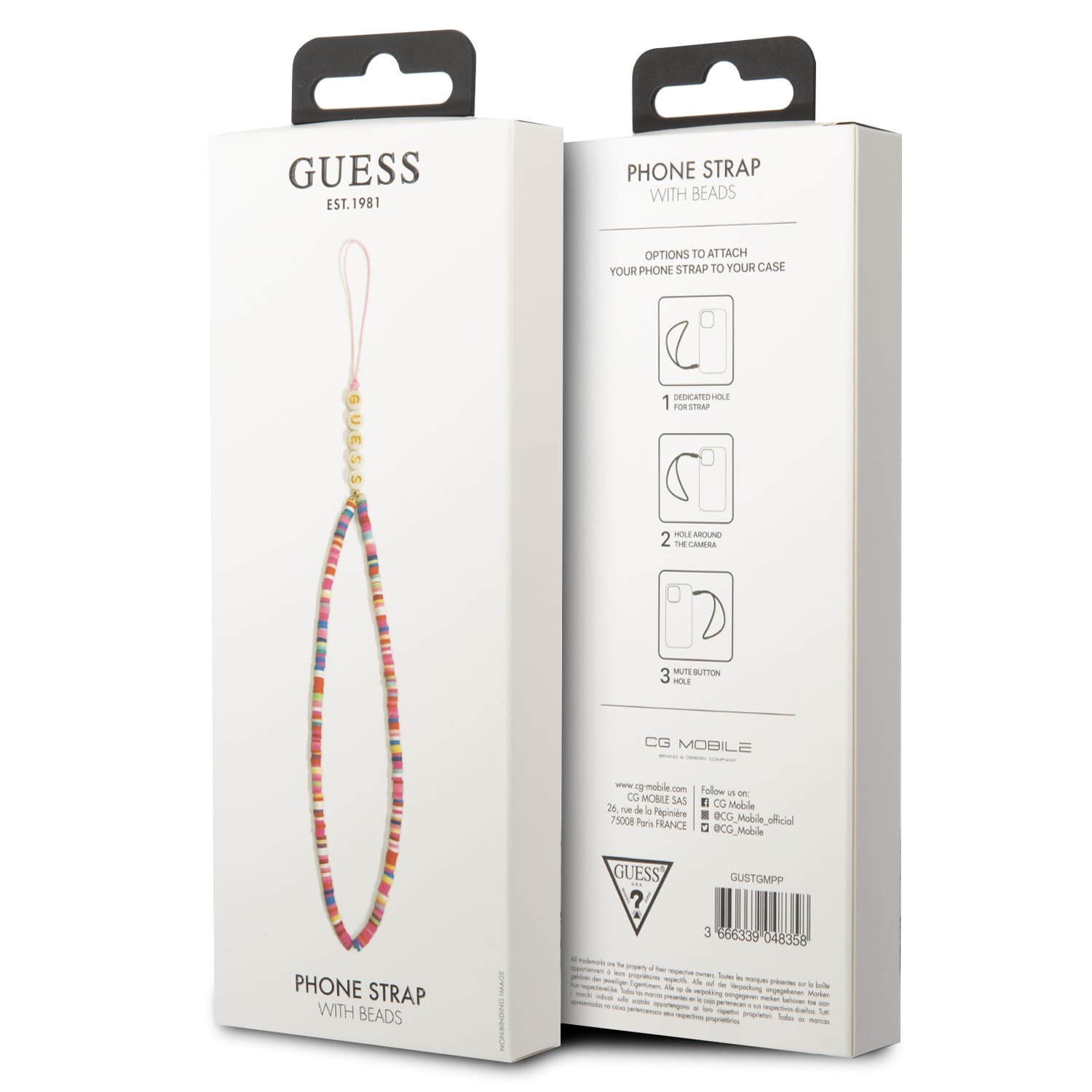 Guess Phone Strap Beads Heishi 25cm - Multicolor Pink [ GUSTGMPP ]