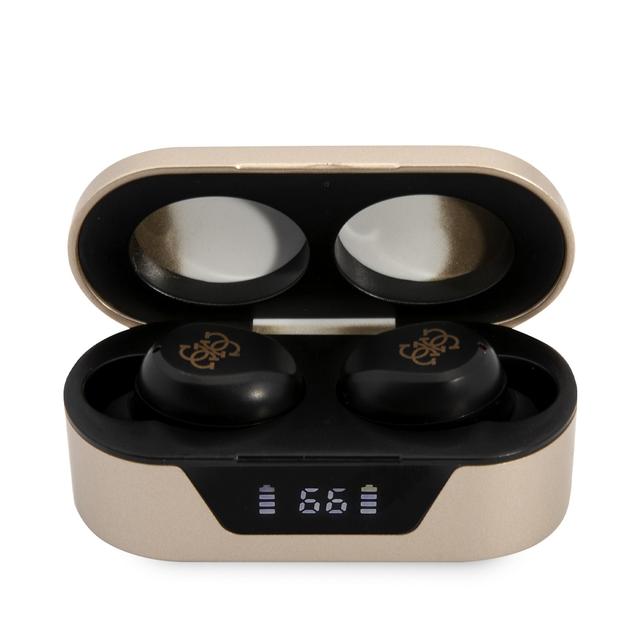 Guess Classic Logo True Wireless Bluetooth Earbuds V5.0 with Charging Case - Gold [ GUTWST31ED ] - SW1hZ2U6MTM4NzIwNw==