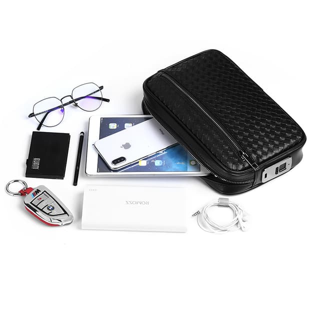 حقيبة يد رجالية بالبصمة Leather Fingerprint Bag for Men