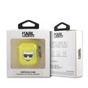 جراب سماعات ابل ايربودز 1 و 2 بلاستيكي لون أصفر من كارل لاغرفيلد Karl Lagerfeld TPU Choupette Fluo Case for Apple Airpods