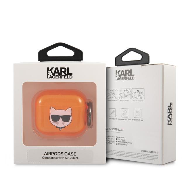 Karl Lagerfeld TPU Choupette Fluo Case for Apple Airpods 3 - Orange [ KLA3UCHFO ] - SW1hZ2U6MTM4ODAxOQ==