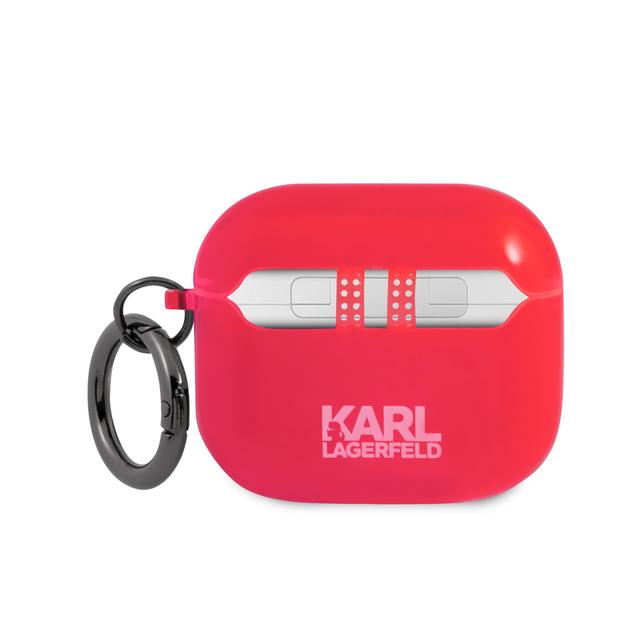 جراب سماعات ابل ايربودز 3 بلاستيكي لون وردي من كارل لاغرفيلد Karl Lagerfeld TPU Choupette Fluo Case for Apple Airpods 3 - SW1hZ2U6MTM4Nzk0MQ==