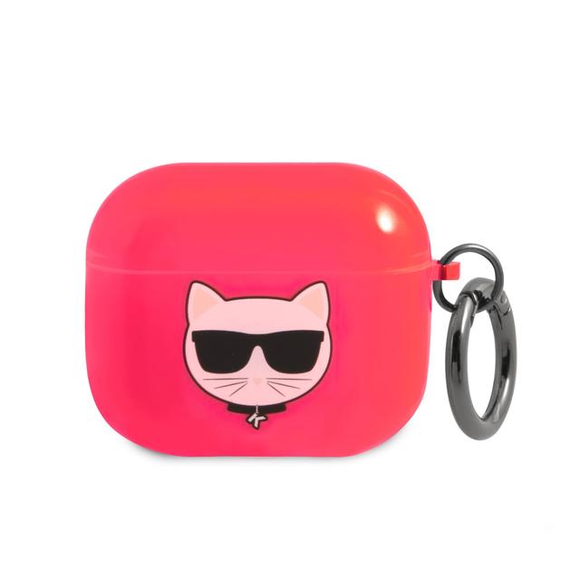 جراب سماعات ابل ايربودز 3 بلاستيكي لون وردي من كارل لاغرفيلد Karl Lagerfeld TPU Choupette Fluo Case for Apple Airpods 3 - SW1hZ2U6MTM4Nzk0Mw==