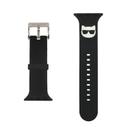 سير ساعة ابل 42 و 44 مم سيليكون لون أسود من كارل لاغرفيلد Karl Lagerfeld Strap Silicone Choupette Head Logo For Apple Watch - SW1hZ2U6MTM4ODE0Nw==