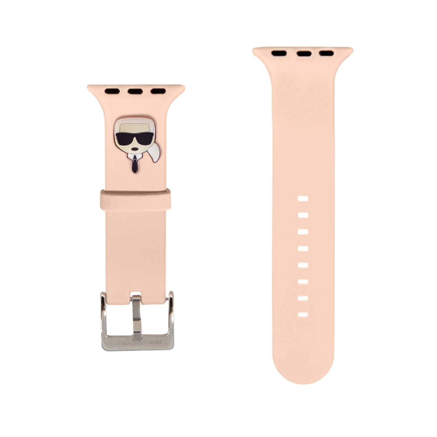 Karl Lagerfeld Strap Silicone Karl Head Logo For Apple Watch 38/40MM - Pink [ KLAWMSLKP ]