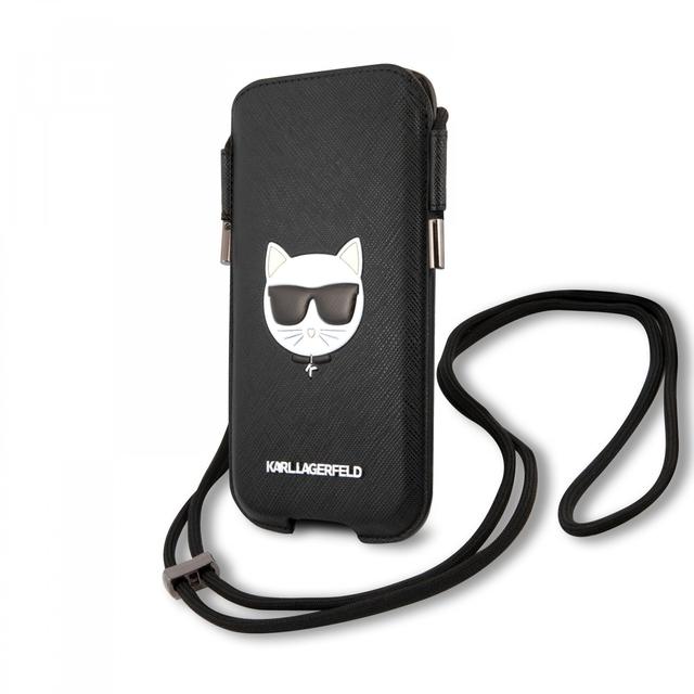 Karl Lagerfeld PU Saffiano Pouch With Choupette`s Head Large - Black [ KLHCP12LOPHCHK ] - SW1hZ2U6MTM5MjAzNQ==