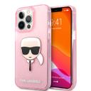 Karl Lagerfeld TPU Full Glitter Karl Head Case For iPhone 13 Pro (6.1") - Pink [ KLHCP13LKHTUGLP ] - SW1hZ2U6MTM4ODQxMQ==