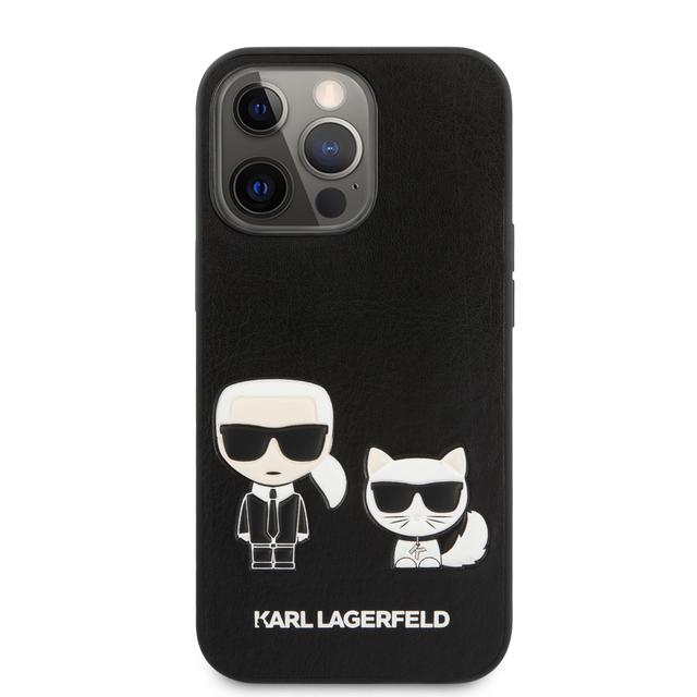 Karl Lagerfeld PU Leather Case Karl & Choupette Bodies Embossed For iPhone 13 Pro (6.1") - Black [ KLHCP13LPCUSKCBK ] - SW1hZ2U6MTM4ODU3Mw==