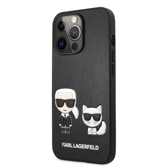 Karl Lagerfeld PU Leather Case Karl & Choupette Bodies Embossed For iPhone 13 Pro (6.1") - Black [ KLHCP13LPCUSKCBK ] - SW1hZ2U6MTM4ODU3NQ==