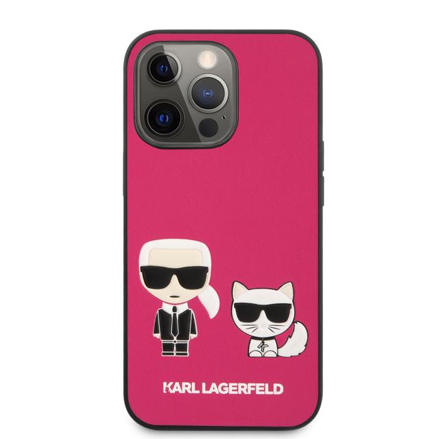 Karl Lagerfeld PU Leather Case Karl & Choupette Bodies Embossed For iPhone 13 Pro (6.1") - Fuschia [ KLHCP13LPCUSKCP ] - SW1hZ2U6MTM4ODczNQ==