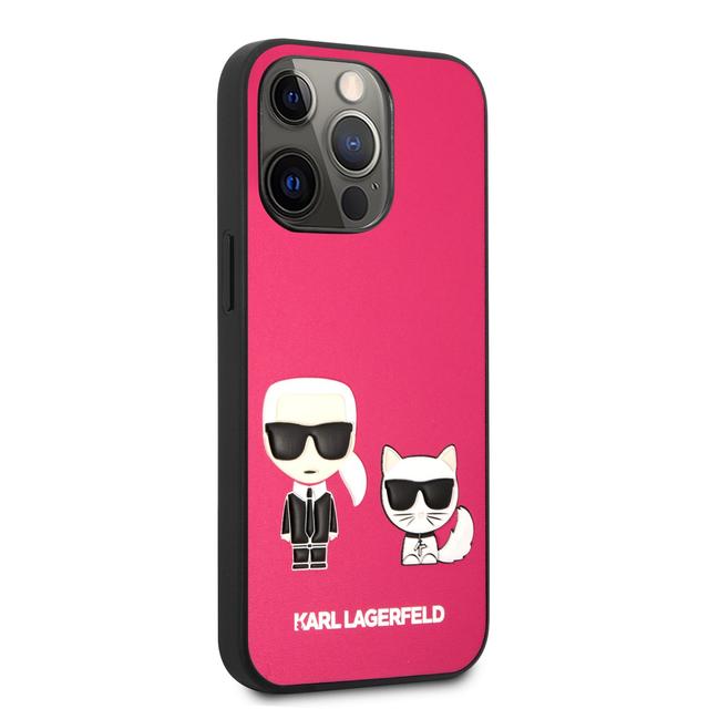 Karl Lagerfeld PU Leather Case Karl & Choupette Bodies Embossed For iPhone 13 Pro (6.1") - Fuschia [ KLHCP13LPCUSKCP ] - SW1hZ2U6MTM4ODc0Mw==