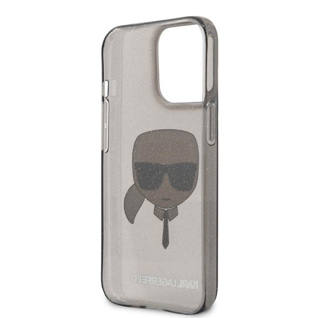 Karl Lagerfeld TPU Full Glitter Karl Head Case For iPhone 13 Pro Max (6.7") - Black [ KLHCP13XKHTUGLB ] - SW1hZ2U6MTM4ODgzOQ==