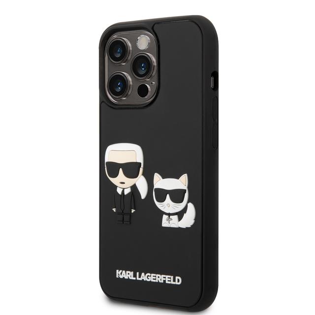كفر جوال ايفون 14 برو ثري دي رابر لون أسود من كارل لاغرفيلد Karl Lagerfeld 3D Rubber Karl & Choupette Hard Case for iPhone 14 Pro - SW1hZ2U6MTM5MDIxNQ==