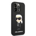 كفر جوال ايفون 14 برو سيليكون ايكونيك لون أسود من كارل لاغرفيلد Karl Lagerfeld Silicone NFT Ikonik Hard Case for iPhone 14 Pro - SW1hZ2U6MTM5MDM5MA==