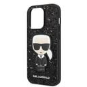 كفر جوال ايفون 14 بلس لامع فليكس لون أسود من كارل لاغرفيلد Karl Lagerfeld Glitter Flakes Case With Ikonik Patch For iPhone 14 Plus - SW1hZ2U6MTM5MTQ5OQ==