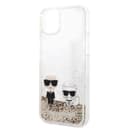 Karl Lagerfeld Liquid Glitter Case Karl And Choupette iPhone 14 Plus-Gold [ KLHCP14MGKCD ] - 281410