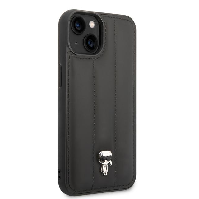 كفر جوال ايفون 14 بلس نايلون منفوخ ايكونيك لون أسود من كارل لاغرفيلد Karl Lagerfeld Nylon Puffy Ikonik Pin Hard Case for iPhone 14 Plus - SW1hZ2U6MTM4OTQ4Mw==