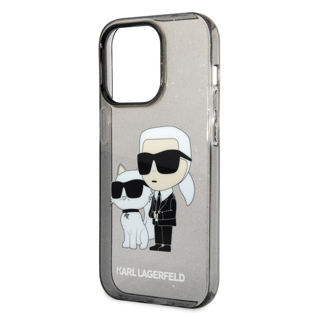 Karl Lagerfeld IML Glitter NFT Karl & Choupette Hard Case for iPhone 14 Pro Max - Black [ KLHCP14XHNKCTGK ] - SW1hZ2U6MTM5MDUyOA==