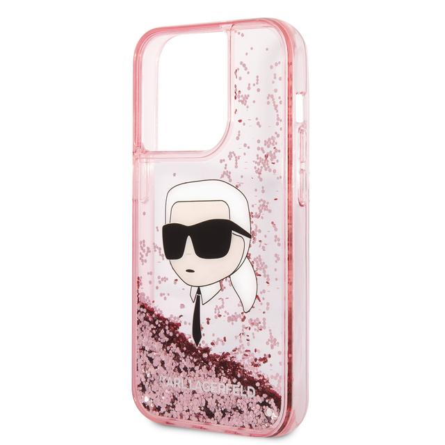 Karl Lagerfeld Liquid Glitter NFT Karl`s Head Hard Case for iPhone 14 Pro Max - Pink [ KLHCP14XLNKHCP ] - SW1hZ2U6MTM5MDg1Nw==