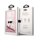 Karl Lagerfeld Liquid Glitter NFT Karl`s Head Hard Case for iPhone 14 Pro Max - Pink [ KLHCP14XLNKHCP ] - SW1hZ2U6MTM5MDg2NQ==