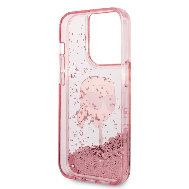 Karl Lagerfeld Liquid Glitter NFT Karl`s Head Hard Case for iPhone 14 Pro Max - Pink [ KLHCP14XLNKHCP ] - SW1hZ2U6MTM5MDg2Nw==