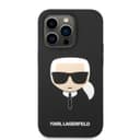 كفر جوال ايفون 14 برو ماكس سيليكون لون أسود من كارل لاغرفيلد Karl Lagerfeld Silicone Karl`s Head Hard Case for iPhone 14 Pro Max - 281085