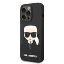 كفر جوال ايفون 14 برو ماكس سيليكون لون أسود من كارل لاغرفيلد Karl Lagerfeld Silicone Karl`s Head Hard Case for iPhone 14 Pro Max - 281086