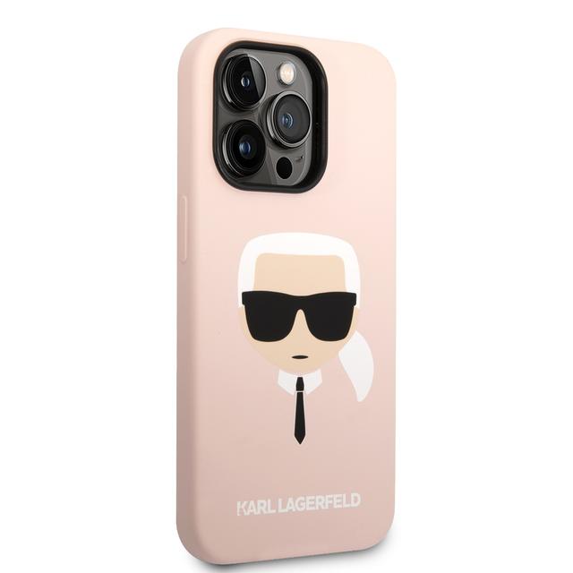 كفر جوال ايفون 14 برو ماكس سيليكون لون وردي من كارل لاغرفيلد Karl Lagerfeld Silicone Karl`s Head Hard Case for iPhone 14 Pro Max - SW1hZ2U6MTM5MDk0Mg==